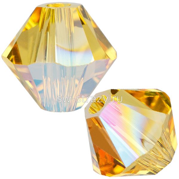 Бусины 5328 4 mm Light Topaz Shimmer